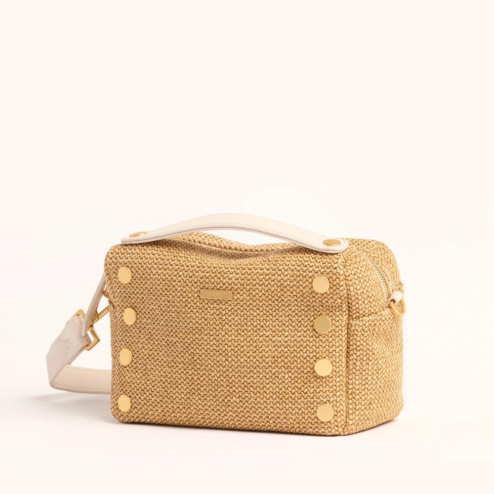 Hammitt Evan Crossbody Small (Calla Lily White Raffia/Brushed Gold)
